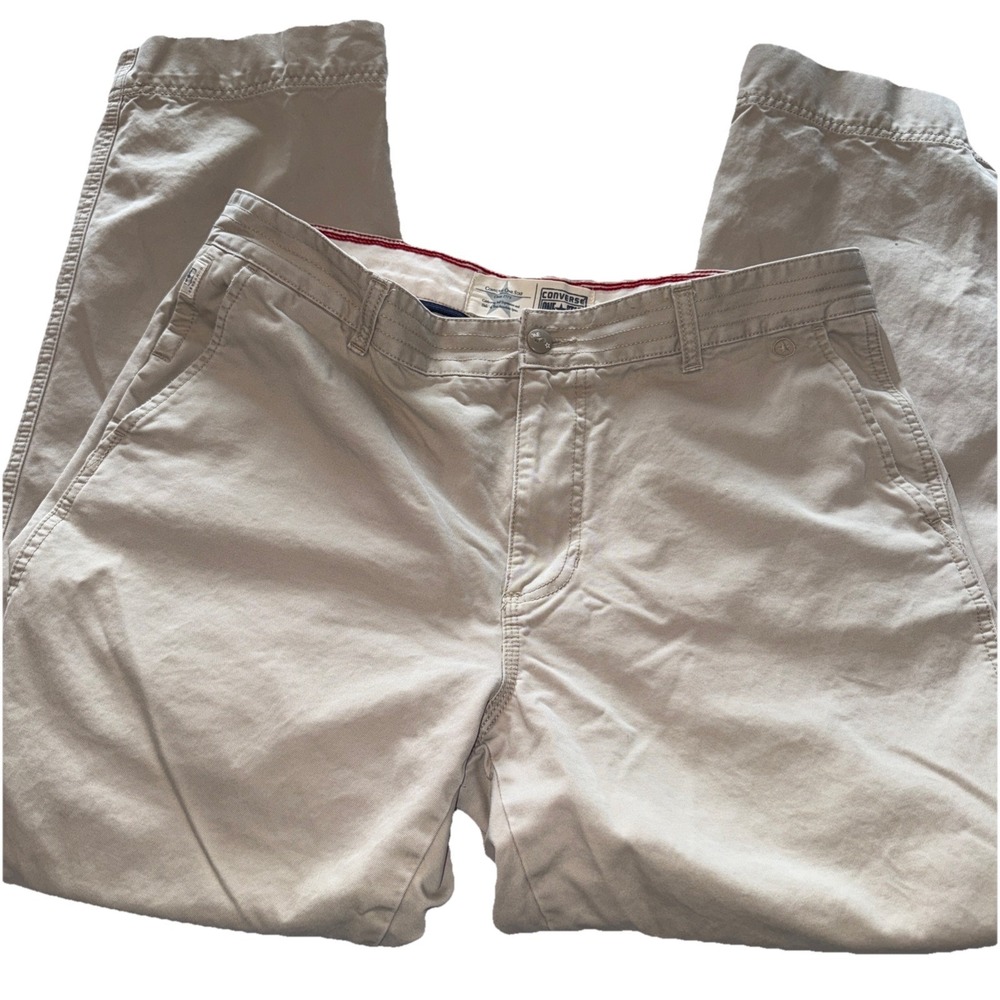 CONVERSE One Star Beige Straight Chino Pants Size 36x32